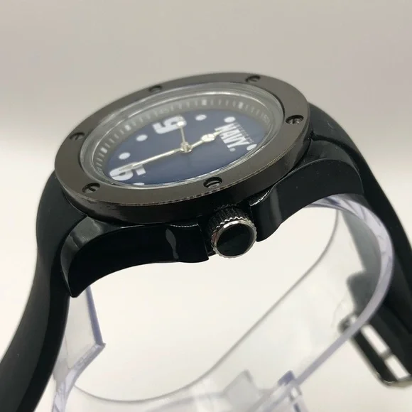 America’s Navy Men's Watch Black Band Navy Blue Face New Battery Clean - Picture 8 of 9